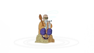 Master Roshi, Dragon Ball Z, Dragon Ball, Anime, Minimalism, Minimalist, White, Artist, Artwork, Digital Art, 4K wallpaper