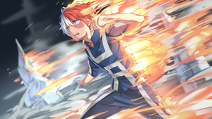 Shoto Todoroki, Artwork, My Hero Academia, 4K wallpaper