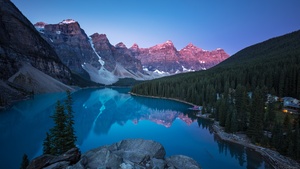 Canadian Rockies, Moraine Lake, Banff National Park, Alberta, Canada, Landscape, 4K wallpaper