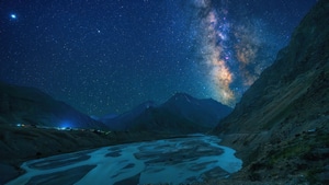 Himalayas, Landscape, Stars, Mountains, Nature, 4K wallpaper