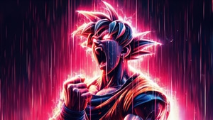 Goku, Anime, Artwork, Artist, Digital Art, Art, Neon, Dark, Deviantart, 4K wallpaper