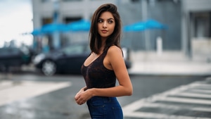 Brunette, Girls, Model, City, Urban, 4K wallpaper
