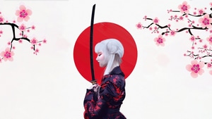 Samurai, Japan, White, Minimalism, Minimalist, Artist, Artwork, Digital Art, 4K wallpaper