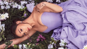 Ariana Grande, Purple aesthetic, Photoshoot, 4K wallpaper