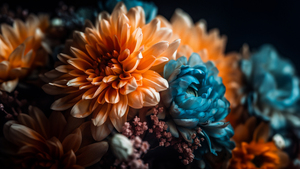 Chrysanthemum flowers, Digital Art, Digital flowers, 4K wallpaper