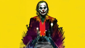 Joker, Supervillain, Superheroes, Minimalism, Minimalist, Yellow, Artist, Artwork, Digital Art, 4K wallpaper
