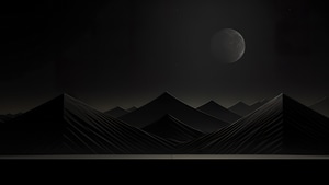Mountains, Moon, Dark, Artist, Artwork, Digital Art, 4K wallpaper