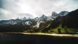 Landscape, Lake, Mountains, Nature, 4K wallpaper