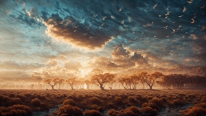 Forest, Birds, Artist, Artwork, Digital Art, 4K wallpaper