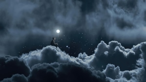 Alone, Moon, Sky, Clouds, Artist, Artwork, Digital Art, 4K wallpaper
