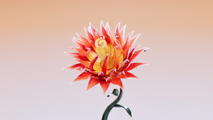 Red flower, Digital illustration, Digital flower, Red aesthetic, 4K wallpaper