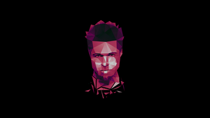 Brad Pitt, AMOLED, Black background, Low poly, Fight Club, 4K wallpaper