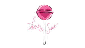Love heart, Lollipop, Pink aesthetic, Sweet candy, White background, Pink Heart, 4K wallpaper