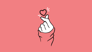 Finger heart, Pastel pink, Minimalist, Pastel background, Love heart, 4K wallpaper