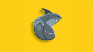 King Shark, Suicide Squad, Movies, Yellow, Minimalism, Minimalist, Artist, Artwork, Digital Art, 4K wallpaper