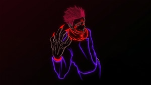 Ryomen Sukuna, Anime Boy, Anime, Minimalism, Minimalist, Neon, Artist, Artwork, Digital Art, 4K wallpaper