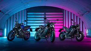 Yamaha MT-09, 2024, Neon Lights, Naked bikes, 4K wallpaper