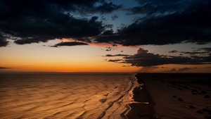 Sunset, Beach, Ocean, Nature, 4K wallpaper