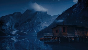 Lake, Italy, Nature, Evening, Night, 4K wallpaper