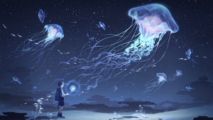 Anime, Jellyfish, Artist, Artwork, Digital Art, 4K wallpaper