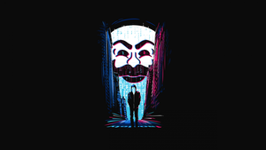 Hacker, Black and White, AMOLED, TV series, Anonymous, Black background, 4K wallpaper