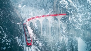 Snow, Train, Photography, 4K wallpaper