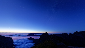 Mountains, Sky, Nature, Night, 4K wallpaper