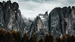 Mountains, Forest, Trees, Nature, 4K wallpaper