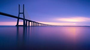 Bridge, Evening, Nature, 4K wallpaper