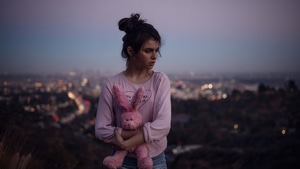 Girls, Bear, Model, 4K wallpaper