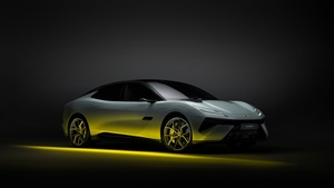 Lotus Emeya, Electric Hypercar, 2024, Dark background, 4K wallpaper