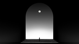 Cat, Moon, Dark, Black, Artist, Artwork, Digital Art, 4K wallpaper