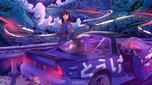 Vaporwave, Synthwave, Racing Cars, Artist, Artwork, Digital Art, 4K wallpaper