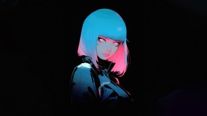 Neon, Scifi, Dark, Black, Oled, Artist, Artwork, Digital Art, 4K wallpaper