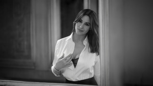 Monica Bellucci, Celebrities, Girls, Monochrome, Black And White, 4K wallpaper