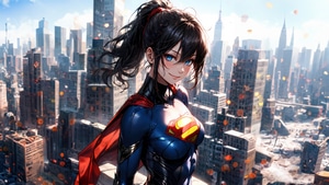 Supergirl, Anime Girl, Anime, Ai Girls, Ai, Artist, Artwork, Digital Art, Deviantart, 4K wallpaper