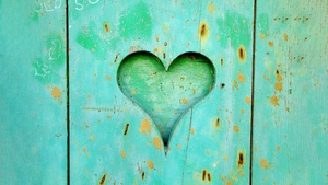 Love heart, Wooden background, Pastel cyan, 4K wallpaper