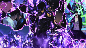 Sung Jinwoo, Neon art, Solo Leveling, 4K wallpaper