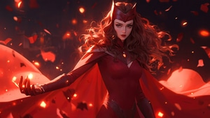 Scarlet Witch, Superheroes, Artist, Artwork, Digital Art, Pixiv, 4K wallpaper