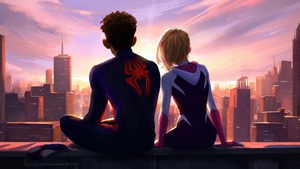 Gwen Stacy, Miles Morales, Spider Man Across The Spider Verse, Spiderman, Superheroes, Artist, Artwork, Digital Art, 4K wallpaper