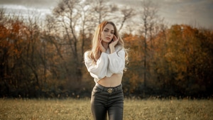 Leather, Jacket, Outdoor, Girls, Model, 4K wallpaper