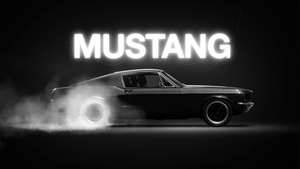 Ford Mustang, Ford, Cars, Dark, Black, Oled, Artist, Artwork, Digital Art, 4K wallpaper