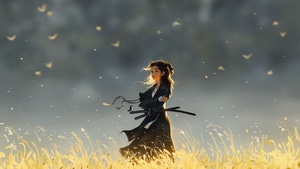 Anime Girl, Anime, Sword, Artist, Artwork, Digital Art, 4K wallpaper
