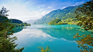 Lake, Mountains, Nature, 4K wallpaper