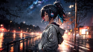 Anime Girl, Anime, Headphones, Artist, Artwork, Digital Art, Deviantart, 4K wallpaper