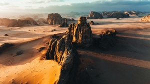 Sandstone plateau, Hisma Desert, NEOM, Saudi Arabia, 4K wallpaper