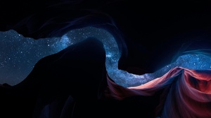 Lower Antelope Canyon, Night sky, Sky view, Starry sky, Grand Canyon, 4K wallpaper