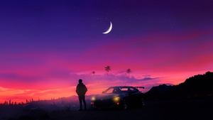 Alone, Synthwave, Artist, Artwork, Digital Art, 4K wallpaper