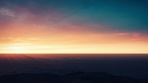 Moon, Sunset, Horizon, Dusk, Mountain, 4K wallpaper