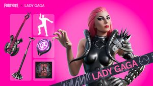 Fortnite, Lady Gaga, Female character, 4K wallpaper
